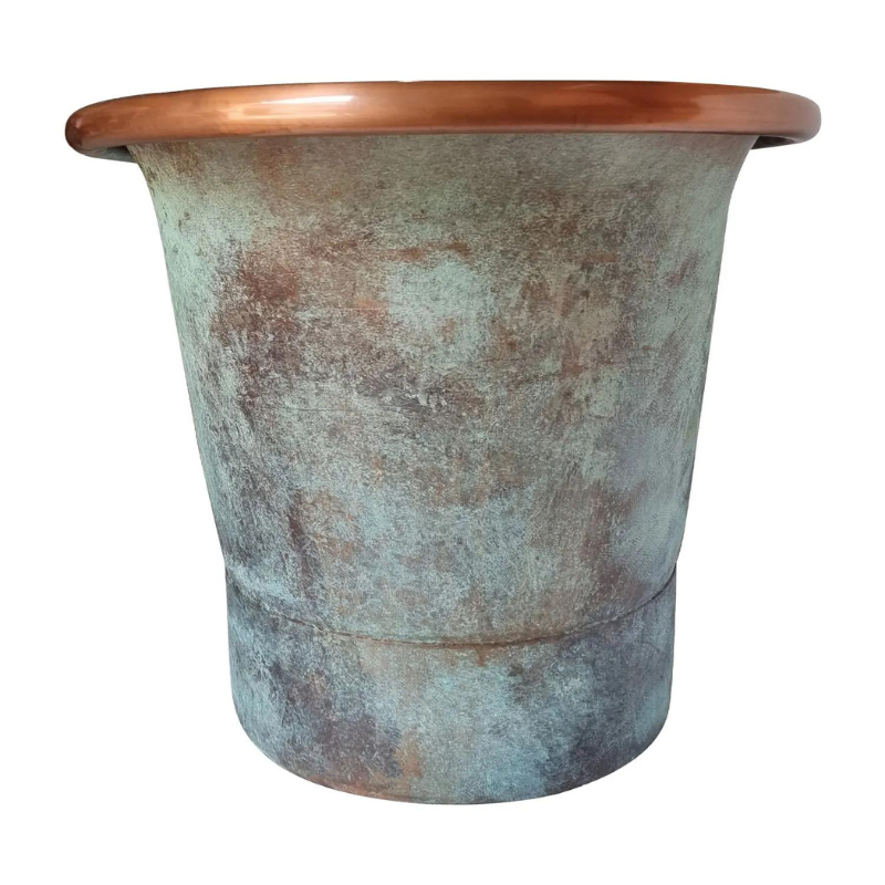 Coppersmith Creations Straight Base Copper Bathtub (1 size, Blue-Green Patina Exterior) - Brand New Bathrooms