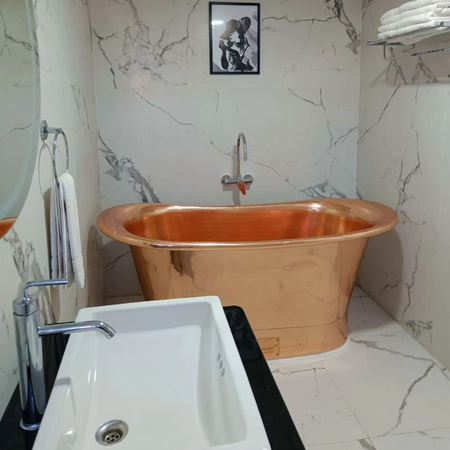 Coppersmith Creations Straight Base Full Copper Bathtub (2 sizes, Copper) - Brand New Bathrooms