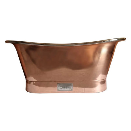 Coppersmith Creations Straight Base Copper Bathtub (1 size, Nickel Interior & Polish Copper Exterior) - Brand New Bathrooms