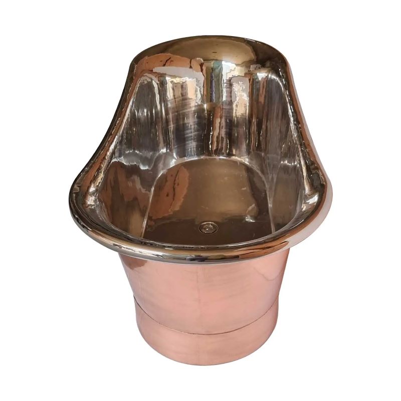 Coppersmith Creations Straight Base Copper Bathtub (1 size, Nickel Interior & Polish Copper Exterior) - Brand New Bathrooms