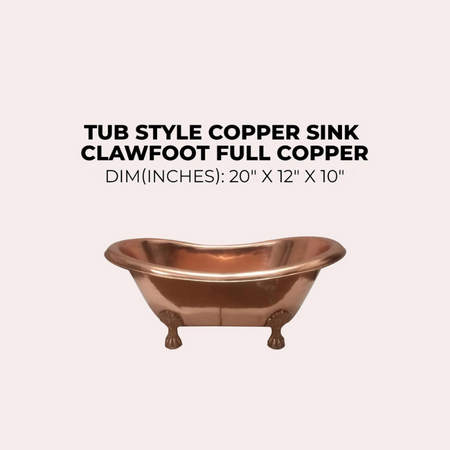 Coppersmith Creations Copper Tub Style Clawfoot Sink (1 size, Full Copper) - Brand New Bathrooms