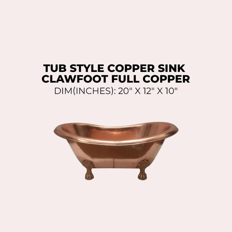 Coppersmith Creations Copper Tub Style Clawfoot Sink (1 size, Full Copper) - Brand New Bathrooms