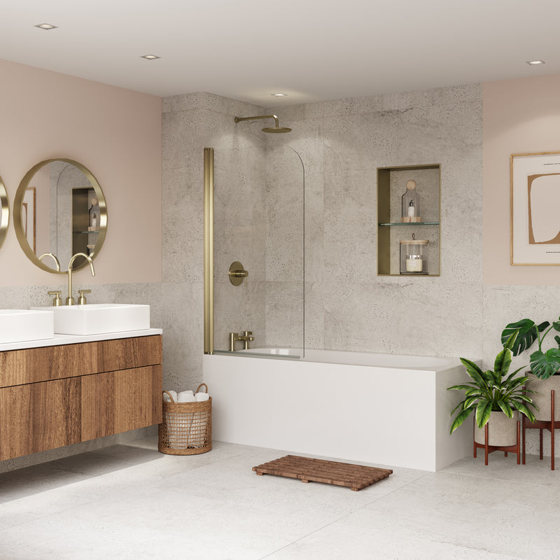 Coram Showers Compact Curved Bath Screen (1 size, 3 colours) - Brand New Bathrooms