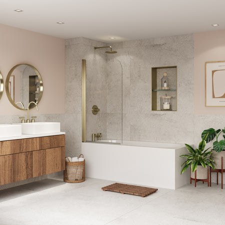 Coram Showers Compact Curved Bath Screen (1 size, 3 colours) - Brand New Bathrooms