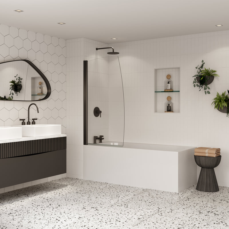 Coram Showers Sail Shaped Bath Screen (1 size, 2 colours) - Brand New Bathrooms