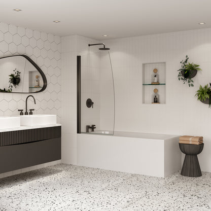 Coram Showers Sail Shaped Bath Screen (1 size, 2 colours) - Brand New Bathrooms