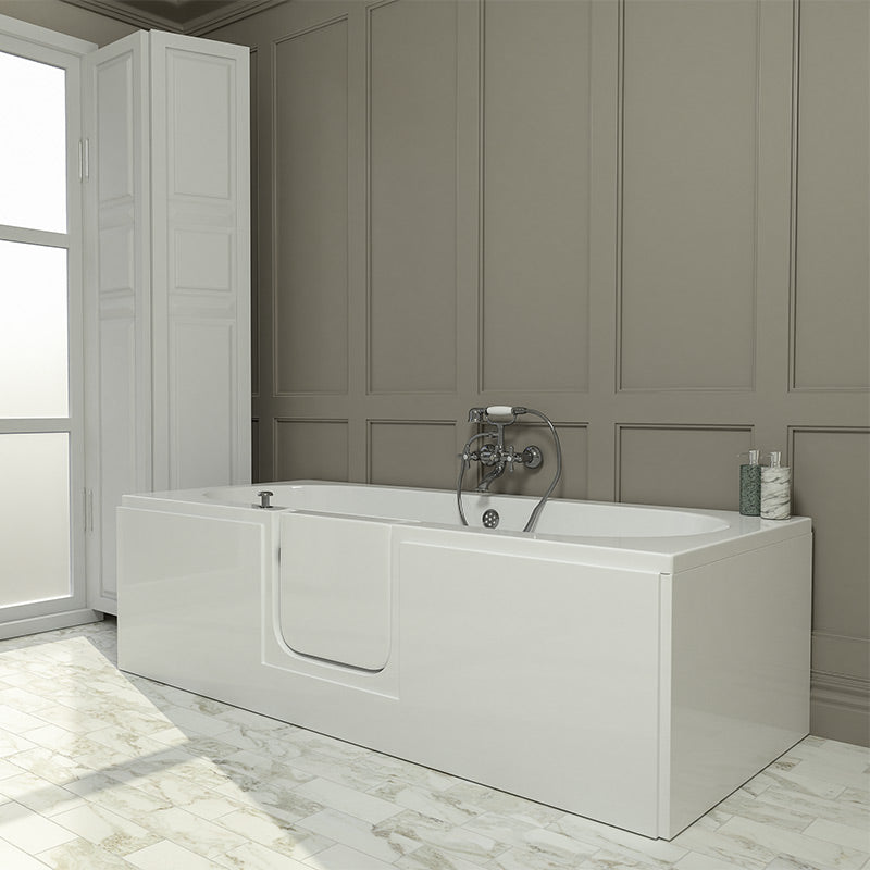 Mantaleda Cordova Walk-In Double Ended Bathtub (1 size, 2 styles, White) - Brand New Bathrooms