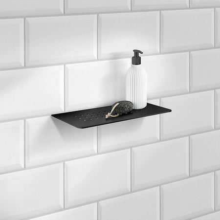 Smedbo Grout Line Shelf For Tiling Black Stainless Steel (2 Variants) - Brand New Bathrooms