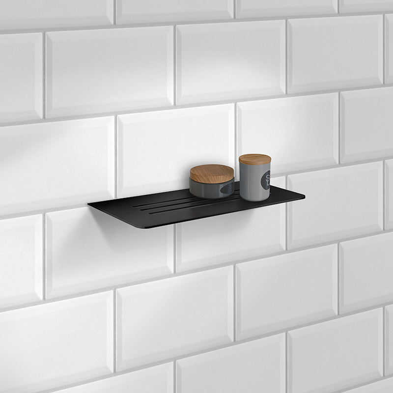 Smedbo Grout Line Shelf For Tiling Black Stainless Steel (2 Variants) - Brand New Bathrooms