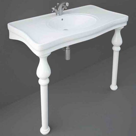 RAK Ceramics Washington Console Deluxe 605mm Wash Basin (1 size, 3 styles, White) - Brand New Bathrooms