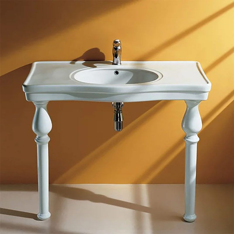 RAK Ceramics Washington Console Deluxe 605mm Wash Basin (1 size, 3 styles, White) - Brand New Bathrooms
