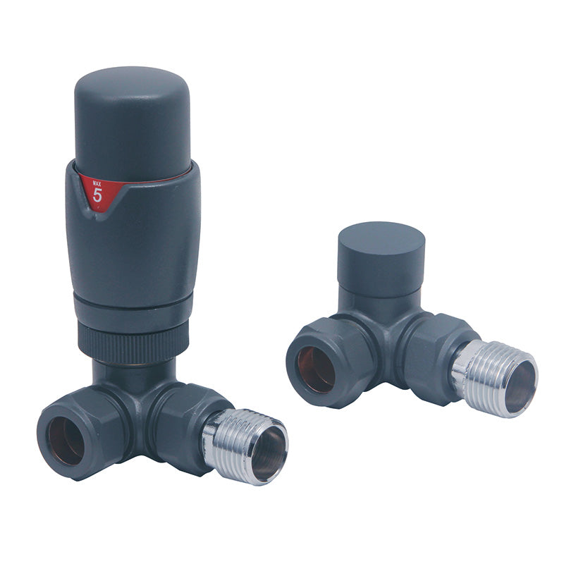 Scudo Radiator Valves Designer Corner (Pair) (5 Colours) - Brand New Bathrooms
