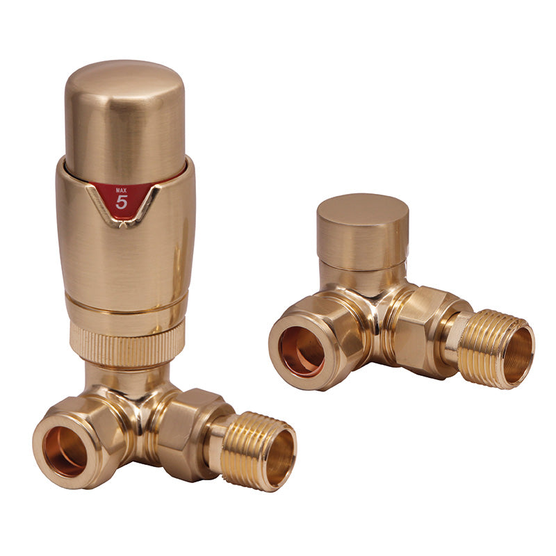 Scudo Radiator Valves Designer Corner (Pair) (5 Colours) - Brand New Bathrooms
