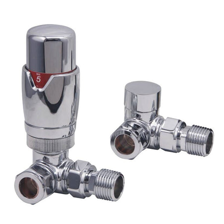 Scudo Radiator Valves Designer Corner (Pair) (5 Colours) - Brand New Bathrooms