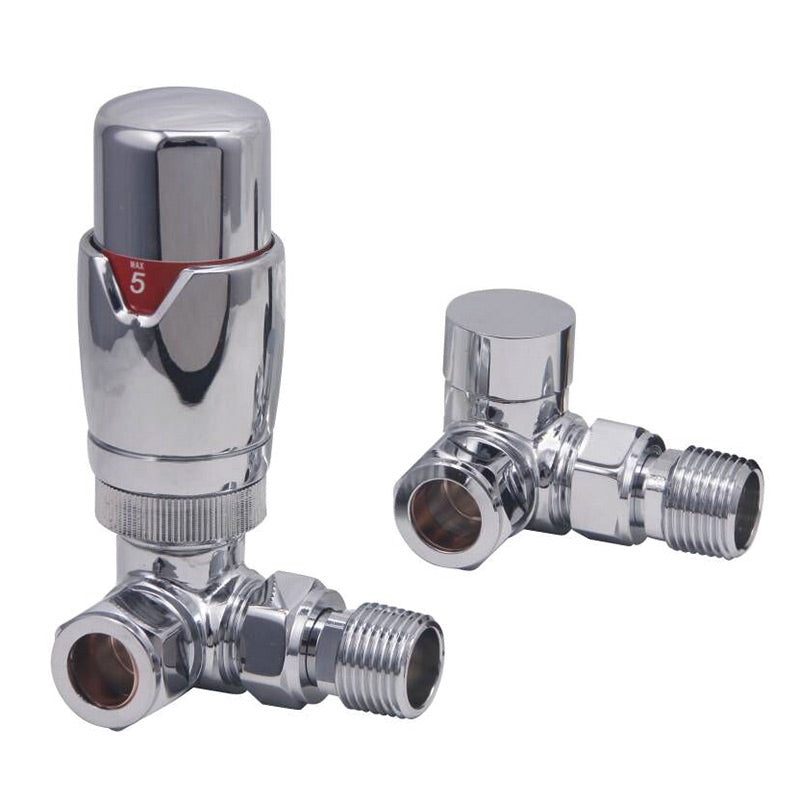 Scudo Radiator Valves Designer Corner (Pair) (5 Colours) - Brand New Bathrooms