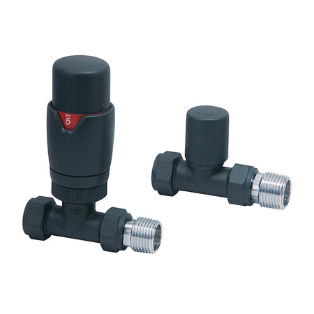 Scudo Radiator Valves Designer Straight (Pair) (5 Colours) - Brand New Bathrooms