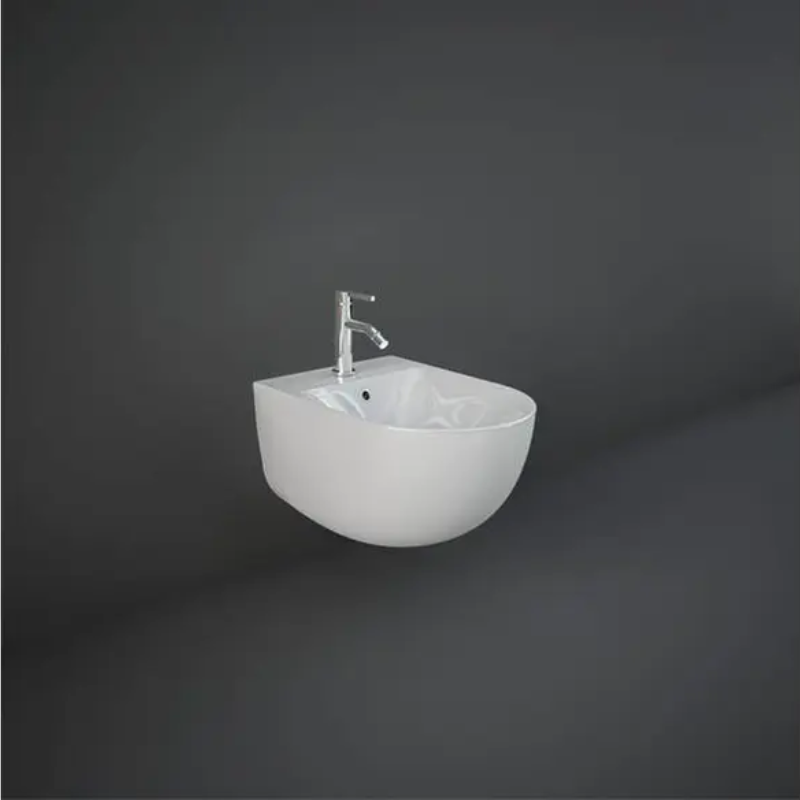 RAK Ceramics Des Wall Hung Bidet 1 Tap Hole (Alpine White) - Brand New Bathrooms
