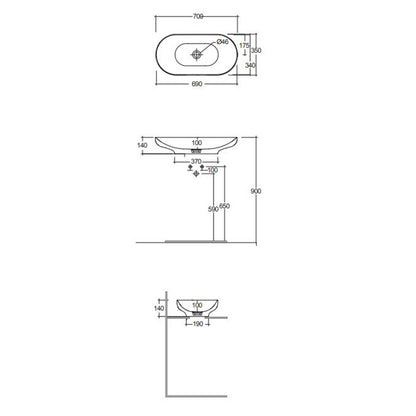 RAK Ceramics Des Counter Top Basin without Overflow (1 size, White) - Brand New Bathrooms