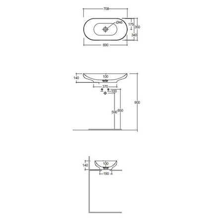 RAK Ceramics Des Counter Top Basin without Overflow (1 size, White) - Brand New Bathrooms