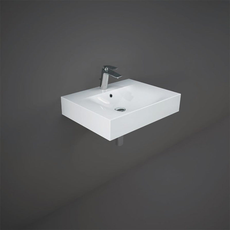 RAK Ceramics Des Wall Hung Basin (4 sizes, 2 styles, Alpine White) - Brand New Bathrooms