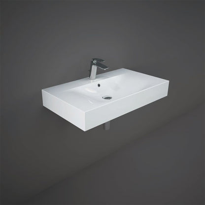 RAK Ceramics Des Wall Hung Basin (4 sizes, 2 styles, Alpine White) - Brand New Bathrooms