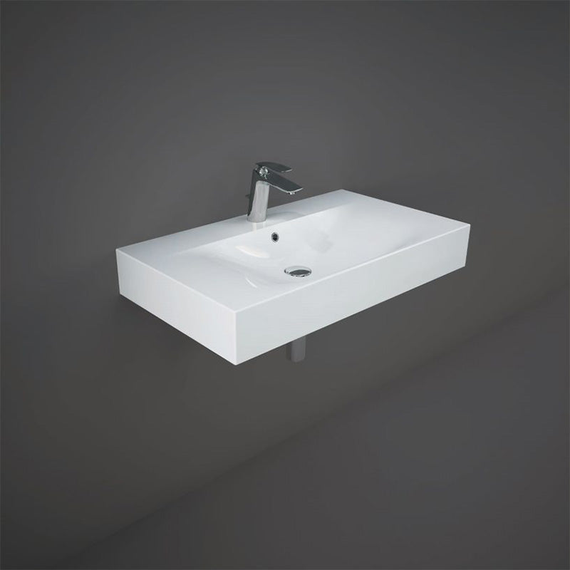 RAK Ceramics Des Wall Hung Basin (4 sizes, 2 styles, Alpine White) - Brand New Bathrooms