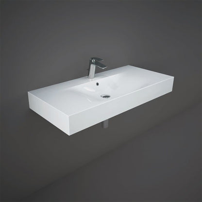 RAK Ceramics Des Wall Hung Basin (4 sizes, 2 styles, Alpine White) - Brand New Bathrooms