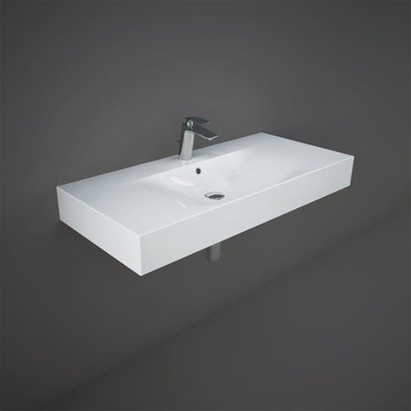 RAK Ceramics Des Wall Hung Basin (4 sizes, 2 styles, Alpine White) - Brand New Bathrooms
