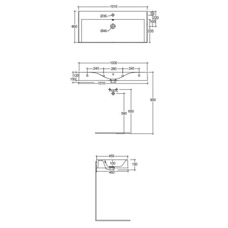 RAK Ceramics Des Wall Hung Basin (4 sizes, 2 styles, Alpine White) - Brand New Bathrooms