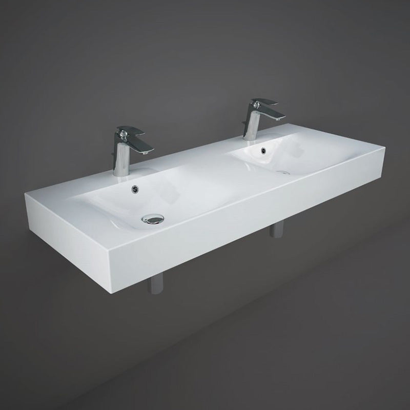 RAK Ceramics Des Wall Hung Basin (4 sizes, 2 styles, Alpine White) - Brand New Bathrooms