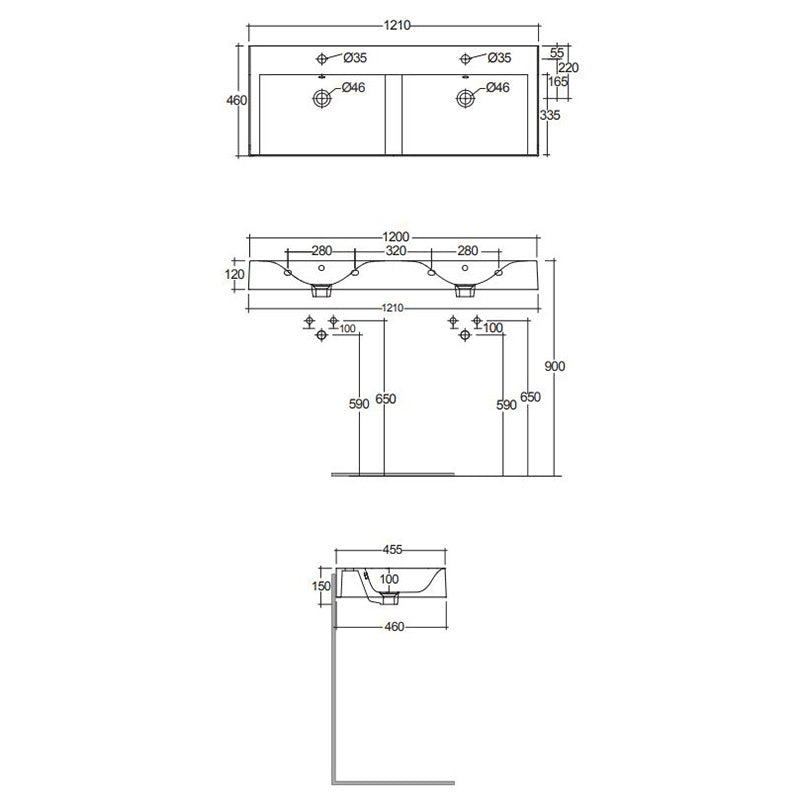 RAK Ceramics Des Wall Hung Basin (4 sizes, 2 styles, Alpine White) - Brand New Bathrooms