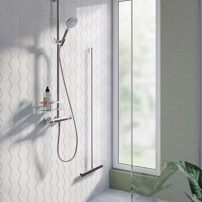 Smedbo Floor Squeegee With Self-Adhesive Hook (W388 x H1330 mm) - Brand New Batthrooms