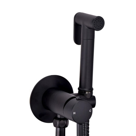 Scudo Douche Handset With Flexi, Holder and Outlet Elbow (3 Colours) - Brand New Bathrooms