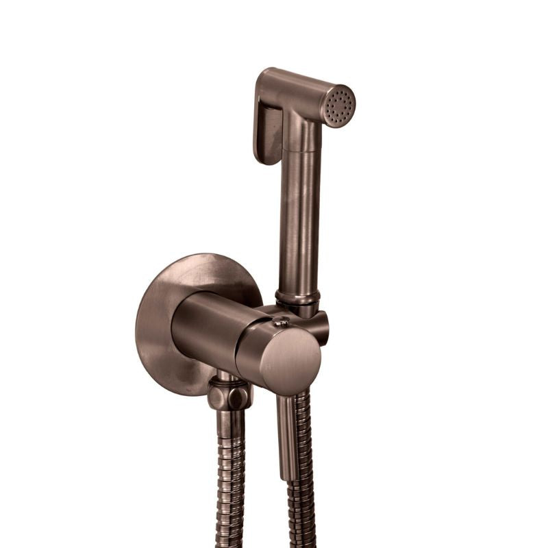 Scudo Douche Handset With Flexi, Holder and Outlet Elbow (3 Colours) - Brand New Bathrooms