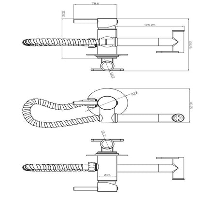 Scudo Integrated Douche Handset with Flexi, Holder and Outlet Elbow (5 colours) - Brand New Bathrooms