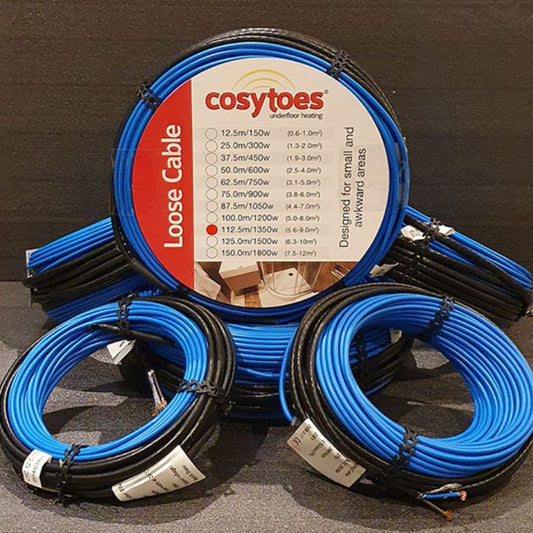 Cosytoes Underfloor Heating Decoupling Mat Cable (11 sizes, 11.5w/m) - Brand New Bathrooms