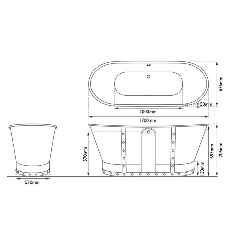 Hurlingham Drayton Double Ended Cast Iron Bathtub (1 size, any colour) - Brand New Bathrooms