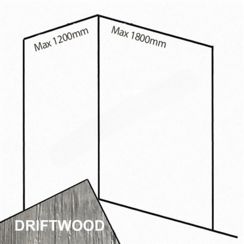 Bushboard Nuance Corner Pack B2 (for Shower Enclosures up to 1800mm) Driftwood - Brand New Bathrooms