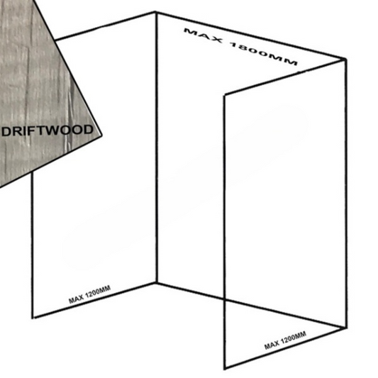 Bushboard Nuance Recess Pack E2 (for Shower Enclosures up to 1800mm) Driftwood - Brand New Bathrooms