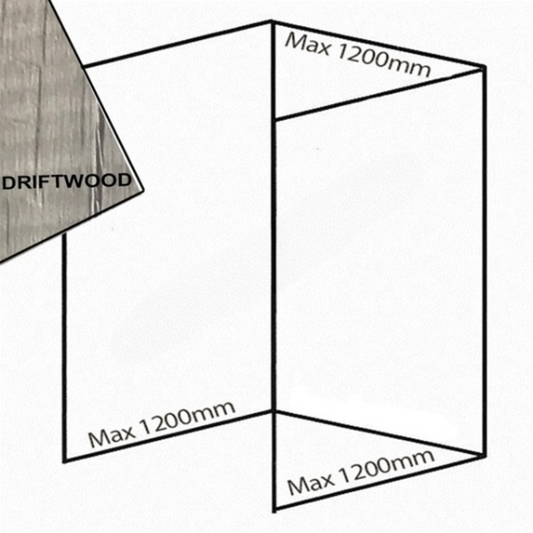 Bushboard Nuance Recess Pack D2 (for Shower Enclosures up to 1200mm) Driftwood - Brand New Bathrooms