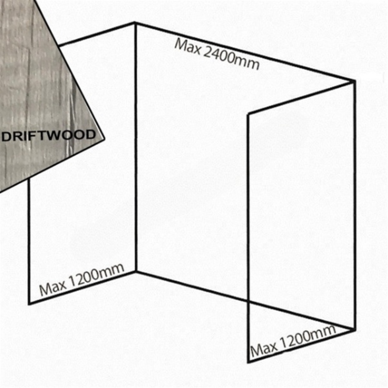 Bushboard Nuance Recess Pack F2 (for Shower Enclosures up to 2400mm) Driftwood - Brand New Bathrooms