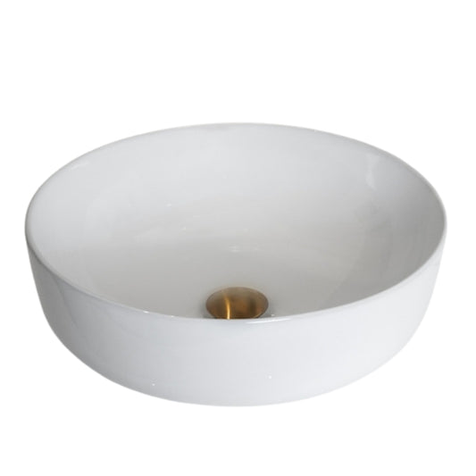 Loutro Lavabo Drossia Round Ceramic Basin (1 size, 2 colours) - Brand New Bathrooms