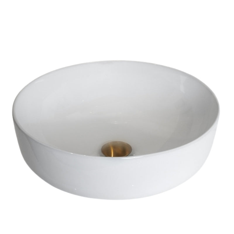 Loutro Lavabo Drossia Round Ceramic Basin (1 size, 2 colours) - Brand New Bathrooms
