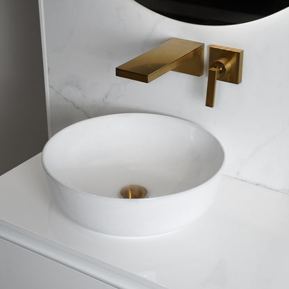 Loutro Lavabo Drossia Round Ceramic Basin (1 size, 2 colours) - Brand New Bathrooms