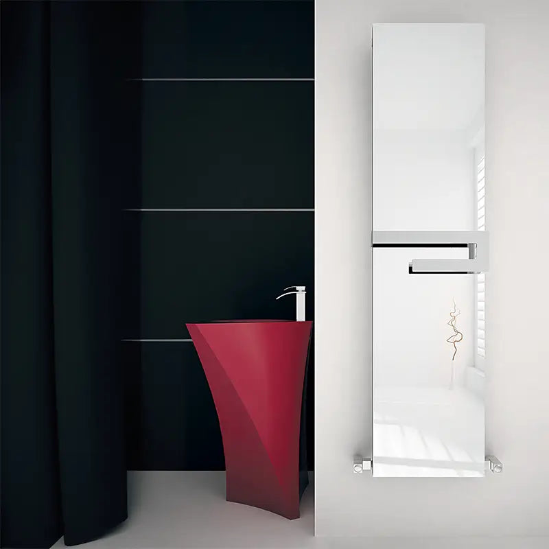 Carisa Elvino Bath Mirror Aluminium Towel Radiator 2 sections (H1800mm x W370mm) - Brand New Bathrooms