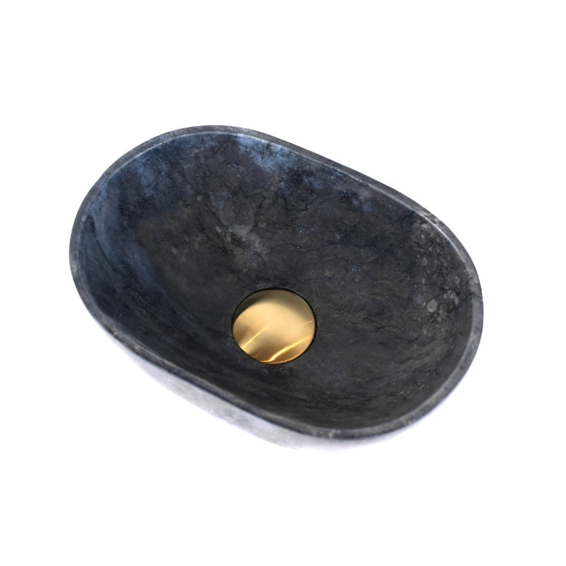 Loutro Lavabo Elleni-B Oval Marble Basin (1 size, Anthracite) - Brand New Bathrooms