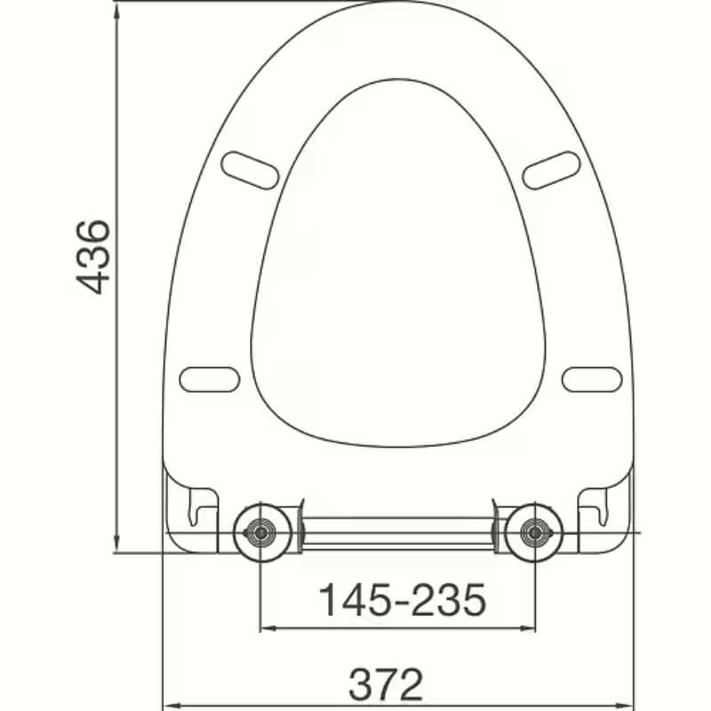 Euro Showers Ceraline Toilet Seat (Special Shaped, White) - Brand New Bathrooms