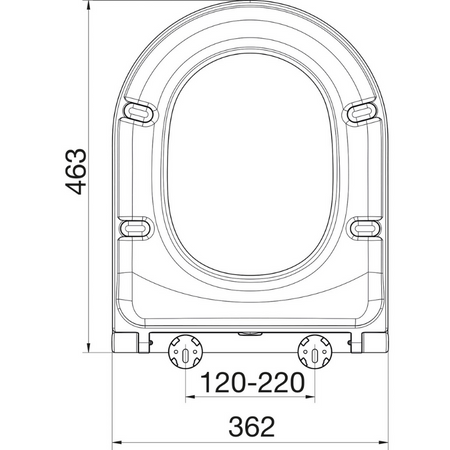 Euro Showers Long D One/D Slim D Shaped Toilet Seat (White) - Brand New Bathrooms
