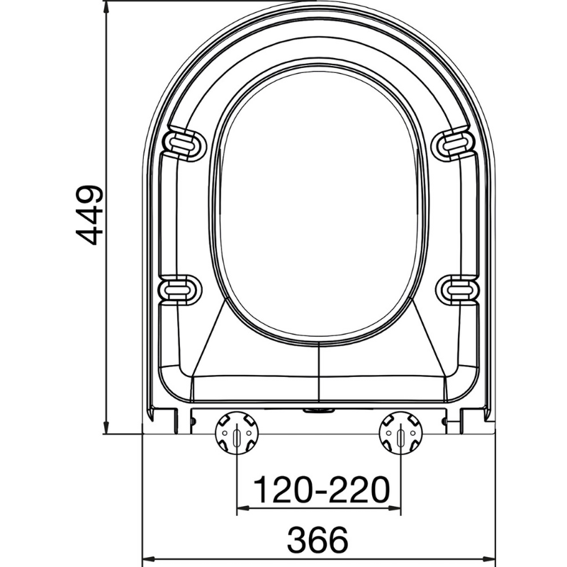 Euro Showers Middle D Style/D Slim D Shaped Toilet Seat (White) - Brand New Bathrooms