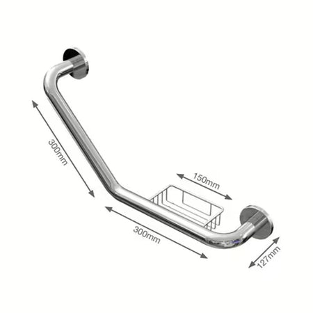 Euro Showers Polished Stainless Steel Grab Rail with Soap Dish (1 size) - Brandnew Bathroom